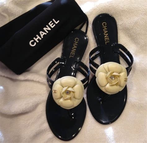 chanel camellia sandals|chanel camellia flower flat sandals.